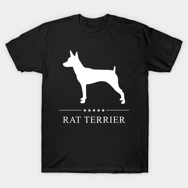 Rat Terrier Dog White Silhouette T-Shirt by millersye